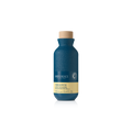 Blue bottle with beige cap on a white background